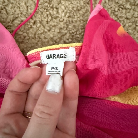 Garage Pink and Yellow Halter Top - Picture 3 of 4